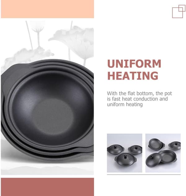 Iron Pot Black 5l Flat Bottom Non-Stick Household Soup Pot Fast Heat Conduction Keeps Warm