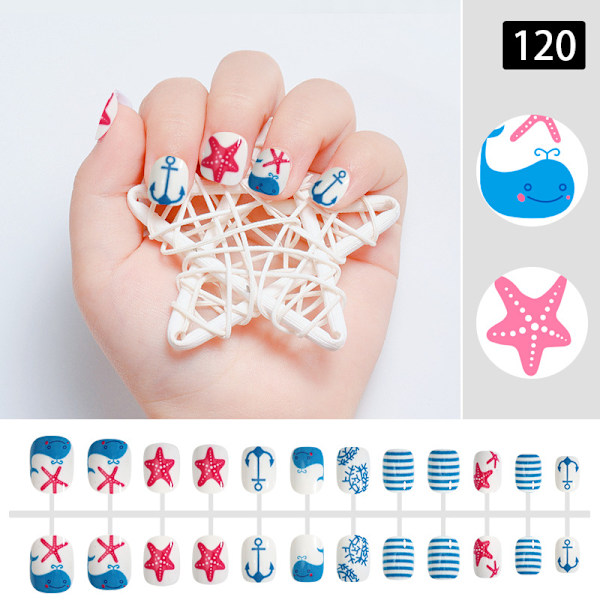 288 st Kids Falska Naglar Press On Artificiella Nagelspetsar Flickor Falska Fingernagel Set 216 st 11x6cm 216 pcs 11x6cm