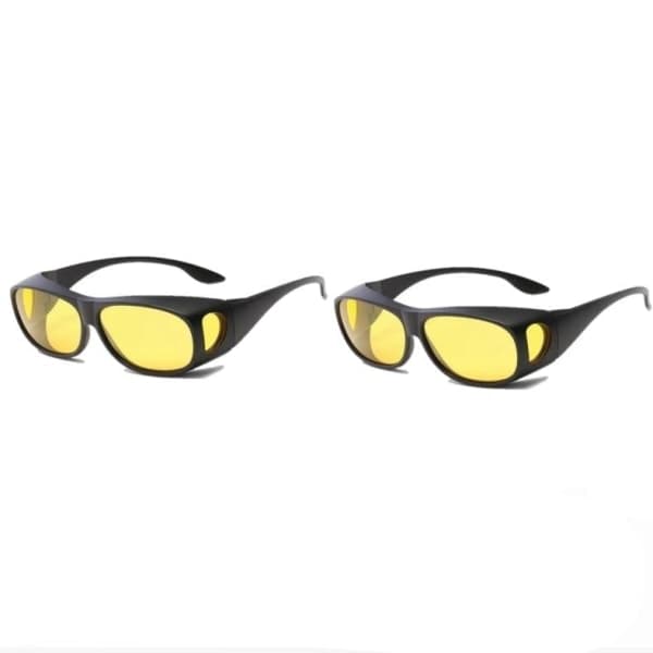 2-pack Night Driving Glasses for Left-Hand Traffic - for Dark Driving Black