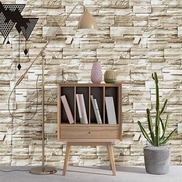 2 kpl 6m vinyyli 3D tiiliseinä tarrapaperi itseliimautuva tapetti huonekalut seinätarrat