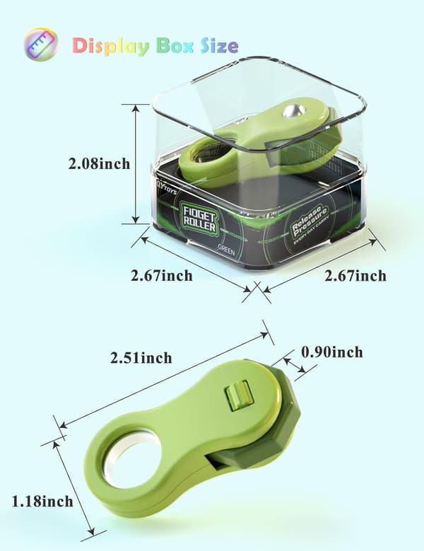 Roterende Fidget Roller - Stressleke for barn med ADHD/Autisme - Kreativ gave (Grønn)