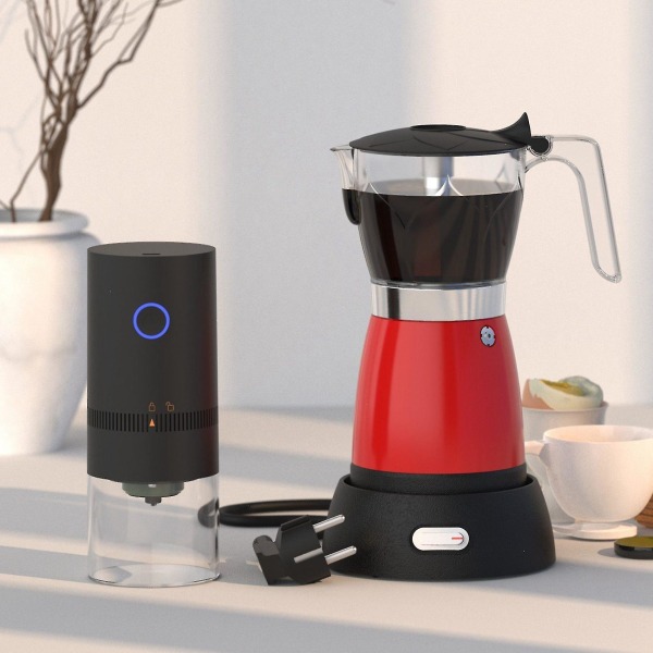 300 ml elektrisk mokka kaffetrakter visualisering kaffetrakter Moka Pot Espresso kompatibel med hjemmekjøkken av