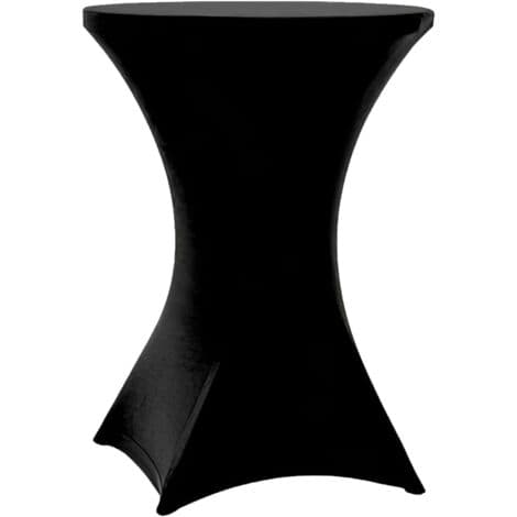 Washable Cover for Table, Round High Table Cover, Protective Tablecloth for Bar, Wedding Banquet Table, High Bistro Cocktail Table (Black, 8[DB])