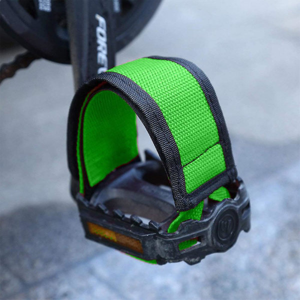 2 stk. Cykelpedalstropper Pedal Tåclips Stropper Tape Til Fast Gear Cykel Universal Cykel Fodstropper Pedalstropper Tåclips Stropper Tape Til FastGrøn Green