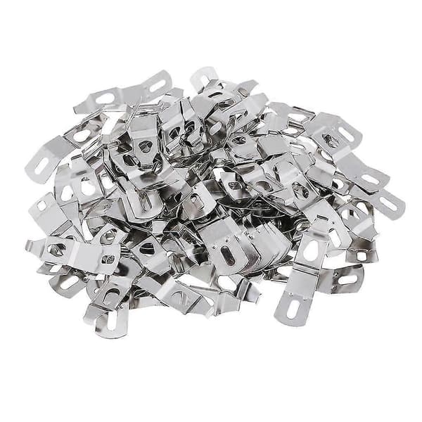 100 Pieces Picture Photo Frame Hardware Metal Spring Turn Clip Hanger Silver