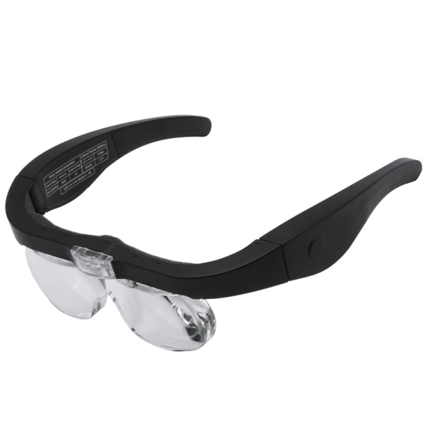 Oppladbare forstørrelsesbriller, hodeforstørrelsesglass med 2 LED-lys og avtakbare linser 1,5X, 2,5X, 3,5X,5X, Best Eyeglasses Magnifi
