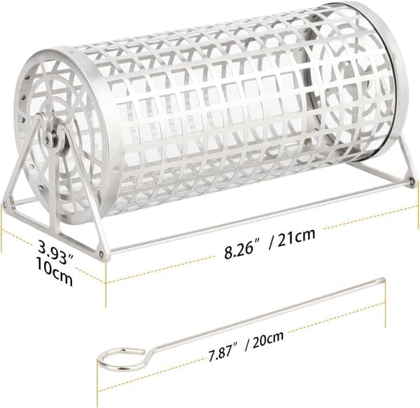 Rolling Outdoor Grill Rolling Grill Basket for Vegetables, Fruit, Multifunctional Round Grill Accessories (2 pcs)