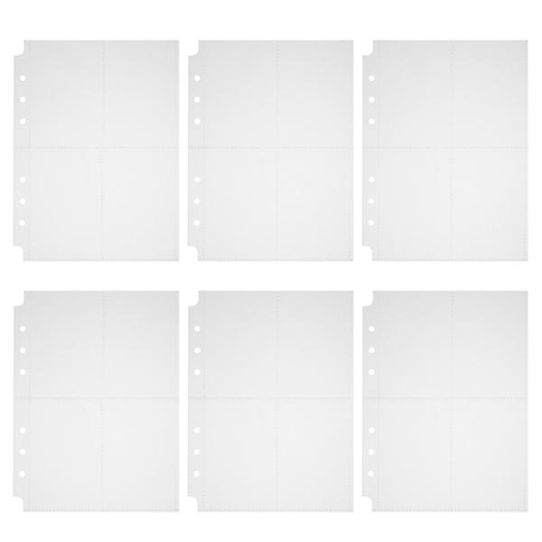 30 st 6-ringars pärmar Fotofickor 4-ficks fotosida Arkivfoto ärmarVit14,5X19,5CM White 14.5X19.5CM