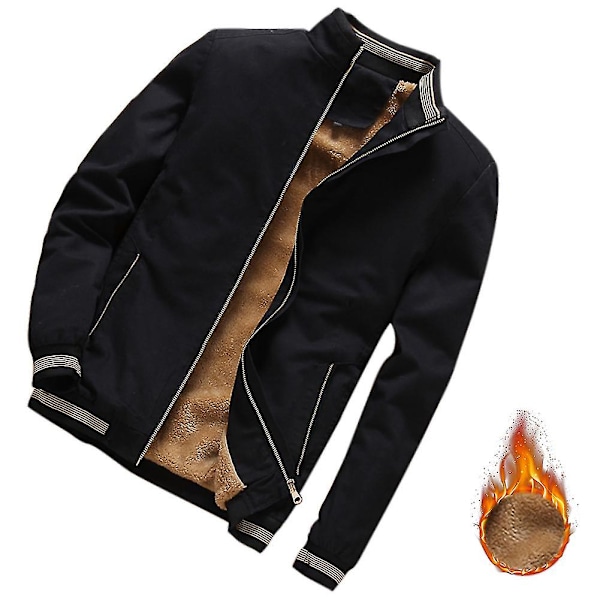 Herrar Jackor Vinterjackor Mode Casual Rockkläder För Män Slank Stå Krage Rock NewLBlack L Black