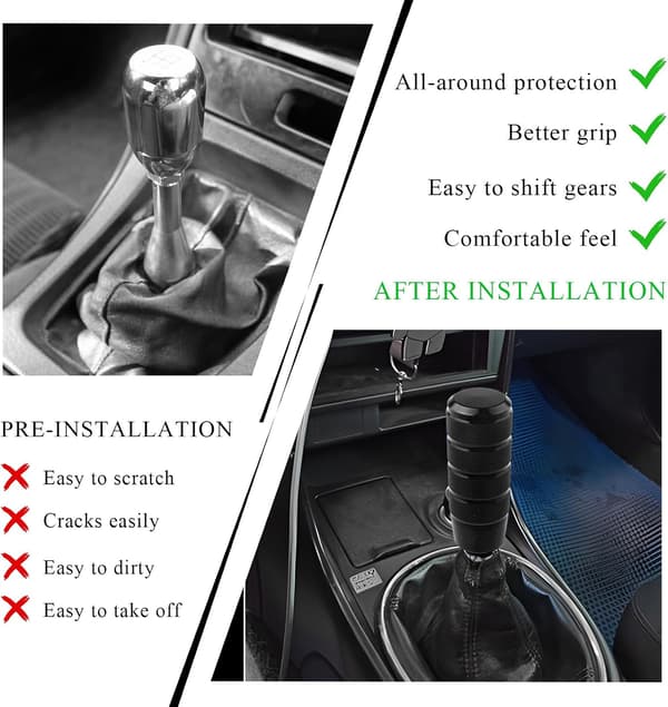 Bilgirkule, kul bilgirkule i aluminiumlegering med 3 adaptere, girkule for de fleste manuelle automatiske