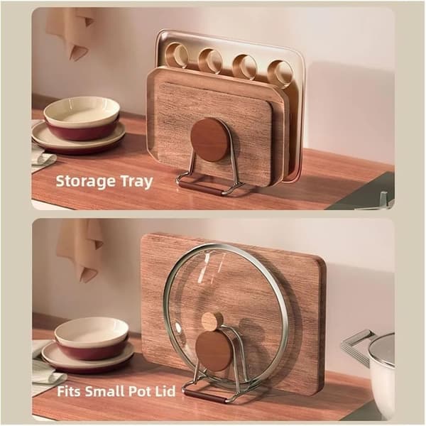 Practical Stainless Steel Cutting Board Rack, Thickened Material, Space-Saving, Pot Lid Rack, Dish Storage