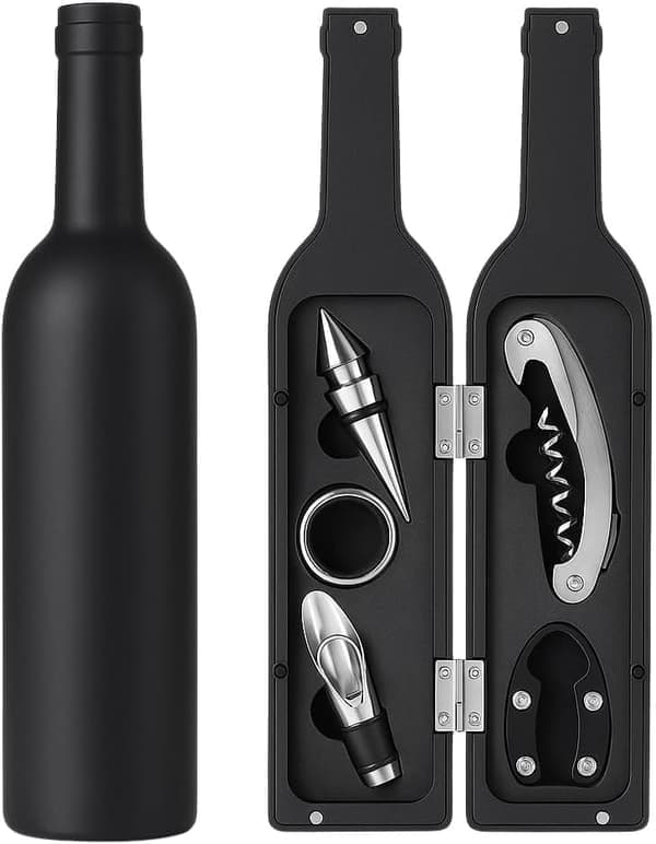 Wine Corkscrew Set 5-Piece Luxury Wine Tools Aerator Stopper Bottle Accessories [Ho]