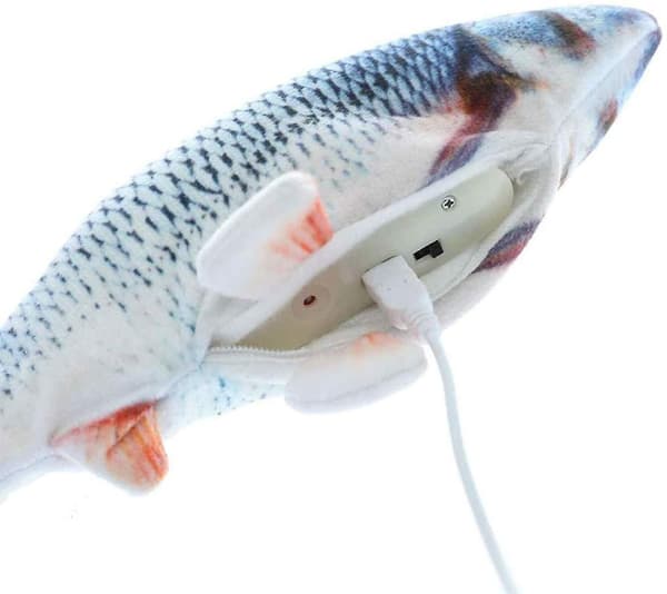 Cat Electric Fish Toy Moving Fish Catnip Plush Toy USB Charging 3D Simulation Active Dolls