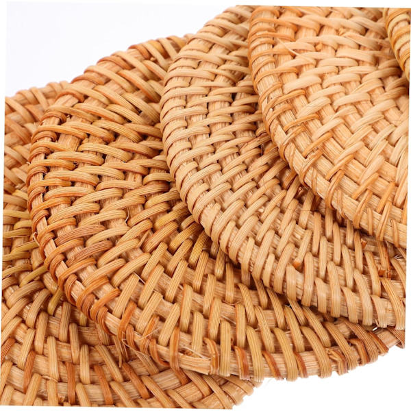 Rustic Style Table Mat, Coffee Table Accessory, Woven Rattan Coasters for Tea and Coffee