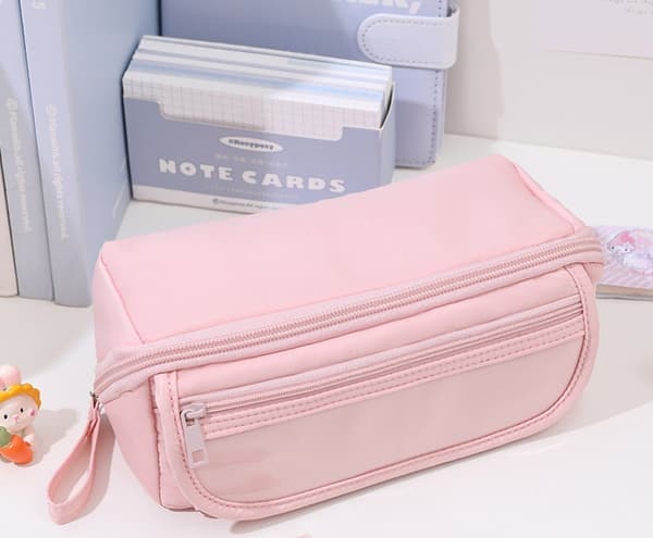 Large Pencil Case with 9 Compartments, Multifunctional Pencil Case, Standing Pencil Box for Students, Large Capacity Pencil Case Blue blue blue