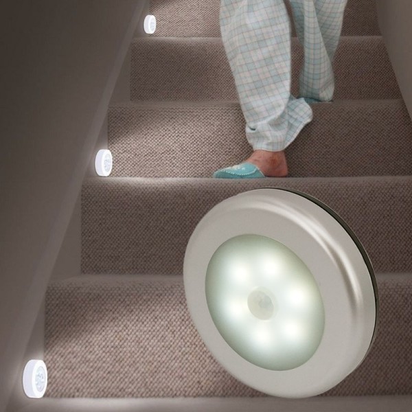 Batteridriven LED-nattlampa Steglampor Trappgarderobslampa Underskåpsbelysning Stick On Anywhere Lampa för hem, kök, hall,