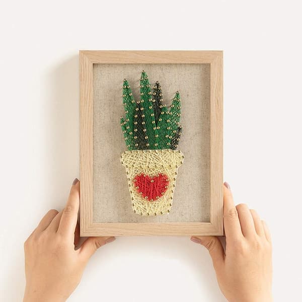 DIY String Art Sæt med Alt Tilbehør og Ramme til Børn, Studerende, Voksne og Begyndere