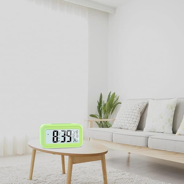 (Grön) LCD Digital Väckarklocka, Smart Digital Väckarklocka med T