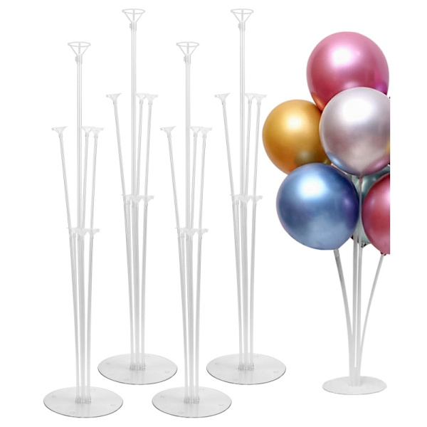 4 Set transparenta ballongpinnar med bas ballongstativ för golvballongbågstativ ballong som Halloween