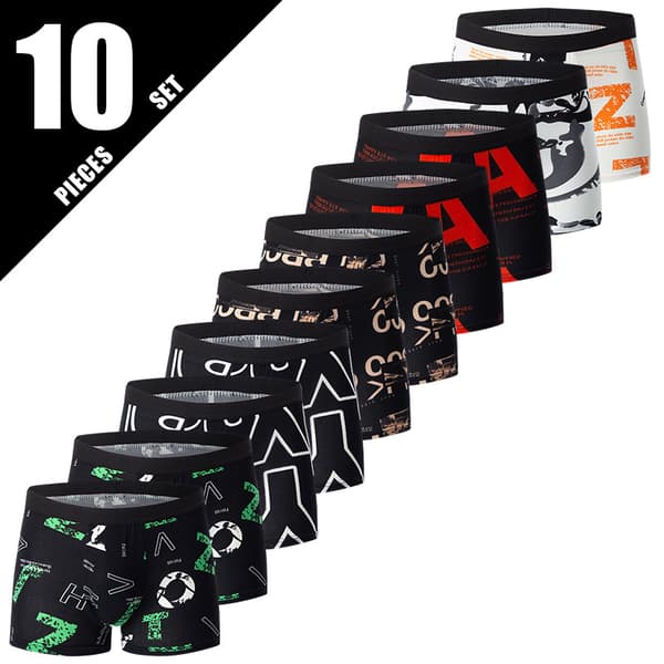 10-pack Men's Underwear, Relaxed Boxer Briefs, Breathable and Comfortable Elastic Underwear, Training Shorts 10 PCS S 10 PCS S