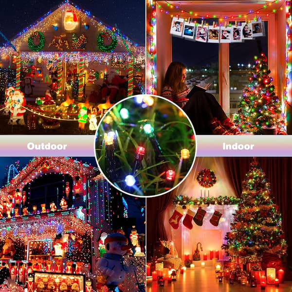 Solar Halloween Lights with Remote Control, 22 Meters 200 LED 8 Modes Red Halloween String Lights (Colorful)