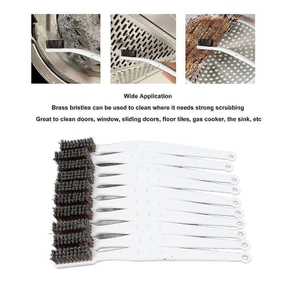 Brass Brush Set Prevents Slipping Bent Handle Brass Wire Brushes for 3D Printer Nozzle Hot End 10 Pcs