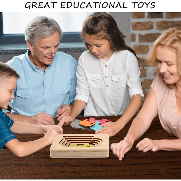 Träpussel leksaker för barn, Montessori leksaker för spädbarn