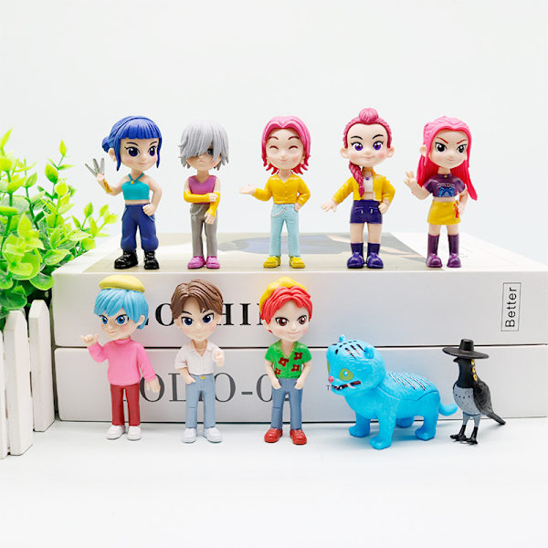 K-Pop Demon Hunters Chibi Figurer | Söta Q-Version PVC Samlarobjekt *Q-version 10-delars set* Q-version 10-piece set