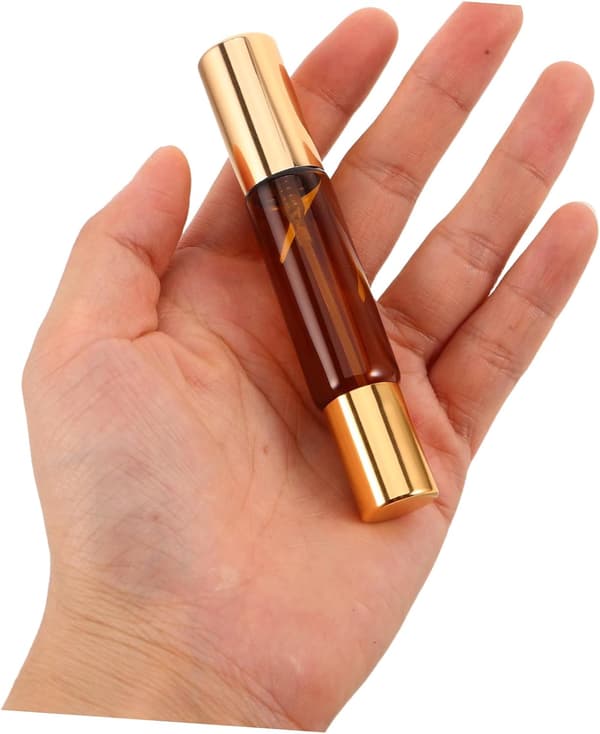 8-pakning doble påfyllbare glassrulleflasker, 10 ml reisesett
