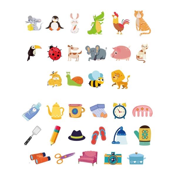 Animal Memory Game 54 Blocks for Memory Cognition Preschool Education Card Set