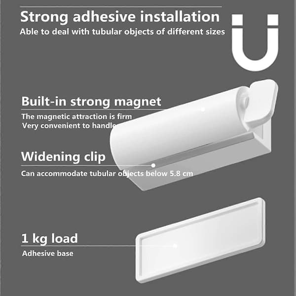 Wall-mounted Rolling Tube Toothpaste Squeezer Magnetic Toothpaste Holder Stand Rotating Toothpaste Dispenser (White/3 Pieces)