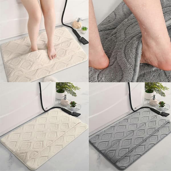 Polyester Velkomst måtte Gulvmåtte Hurtigtørrende Brusebadeværelse Husholdningsdørmåtte Skridsikker Aftørringsmåtte grå gray
