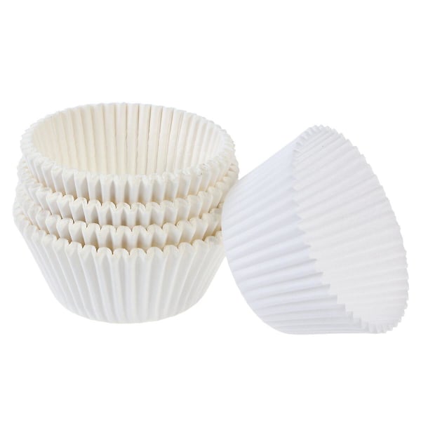 100 stk Papirbageforme Cupcake-indpakninger Foringer Muffinforme Kagekop Festgaver (hvid)Hvid White