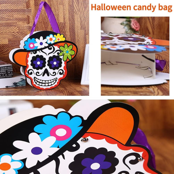 5 stk Halloween slikpose Gavekurv Halloween dekoration Halloween DIY Trick or Treat taske Genanvendelig Candy Tote Gavepose S