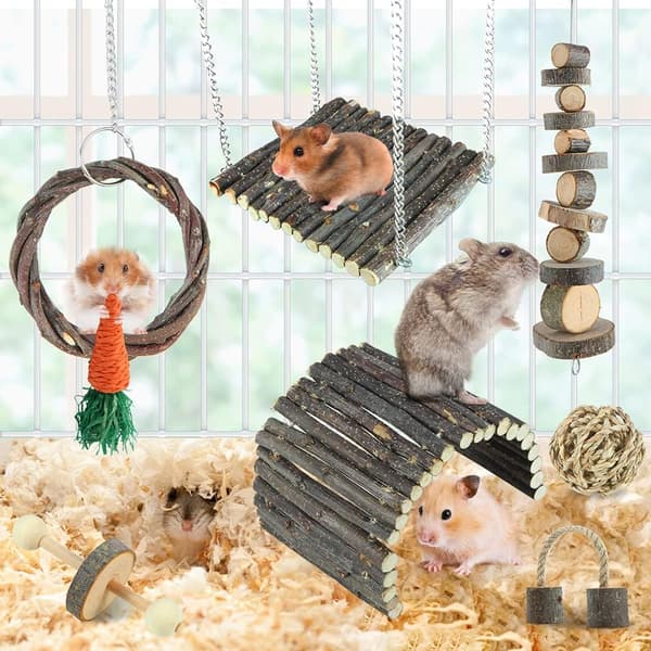 Hamsterleksaker, råttleksaker, chinchillaleksaker, tuggleksaker för hamstrar