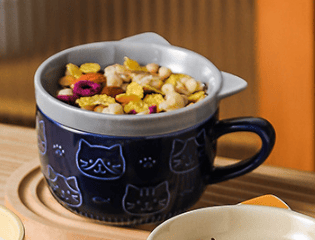 300 ml, blå, japansk stil søt kreativ keramisk kopp kattehode Ka