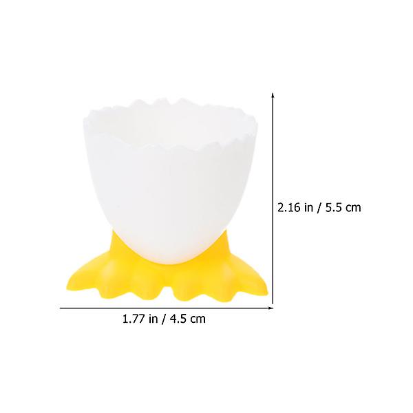 12 stk Egg Kopper Tegneserie Egg Holdere Myke Kokte Egg Kopper Til Frokost Gul Hvit 5,5x4,5cm Yellow White 5.5x4.5cm