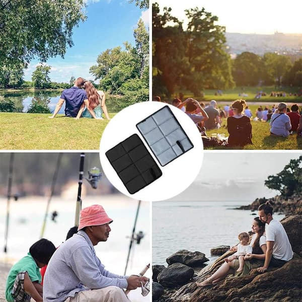 2 Pieces Black Foldable Seat Cushions, Foldable Waterproof Foam Pad
