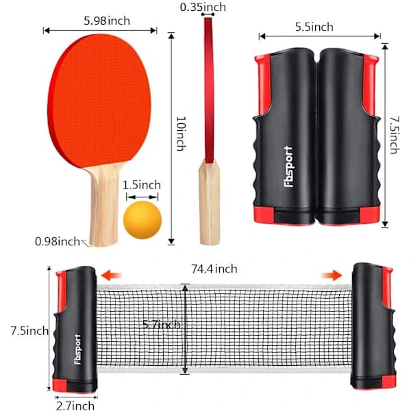 Bärbart Pingis Set | Bordtennis Set med Flexibelt Nät [GKS]