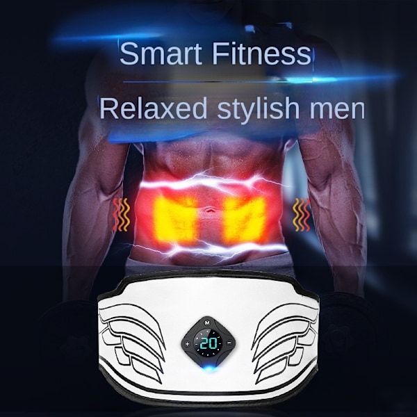 ABS-stimulator, USB-laddningsbar bärbar träningsutrustning utan gelkuddar för män och kvinnor, arm, ben, hemmakontor