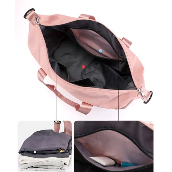 Urheilukassi kenkälokerolla ja märkäosastolla, unisex, vaaleanpunainen Pink