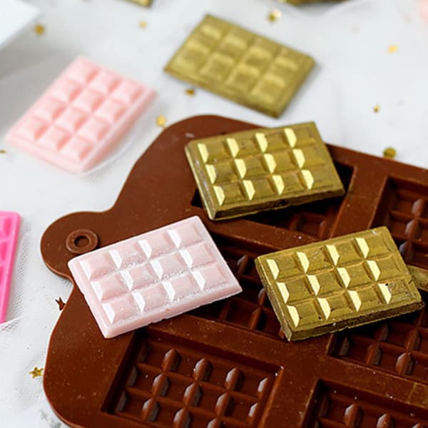2 stk. Mini Silikone Chokoladeforme, Non-Stick Chokoladeform, Brune Isterningebakke Slik Chokolade Bage Køkkenform (Brun-2 pak)