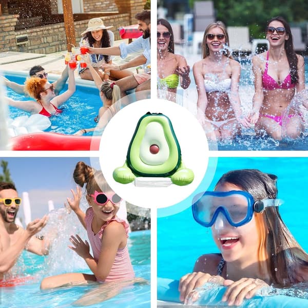 Inflatable Floating Chairs, Cute Floating Pool Chairs with Fun Avocado and Pineapple Patterns, Perfect for Summer, Beaches, Lakes, and Pools.