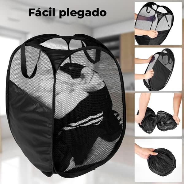Fabric Laundry Basket (75L) features a handle for easy transport. It has a simple design and an ideal aesthetic to fit any bathroom.