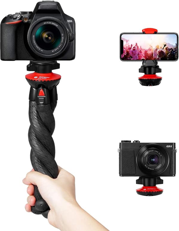 Svart-1st Fleksibelt Smartphone Stativ, Længde 30cm, Mini Bærbar