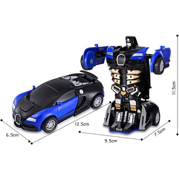 3-delt Transformer Robotbil og Transformerende Vægklatrende Bil med LED og 360° Rotation Stuntbil RC Legetøjsbil
