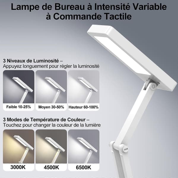 Portable and Foldable Lamp, Ultra Long-Lasting Bedside Lamp with 3 Brightness Levels and Dimmable, Dual Function for Charging and Connection