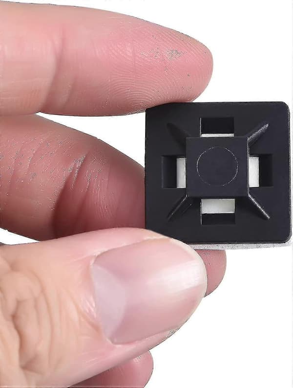 100-pak selvklæbende kabelbindere, selvklæbende monteringsbaser med universelle alsidige kabelbindere, sort (længde 150 mm, bredde 2 cm, db