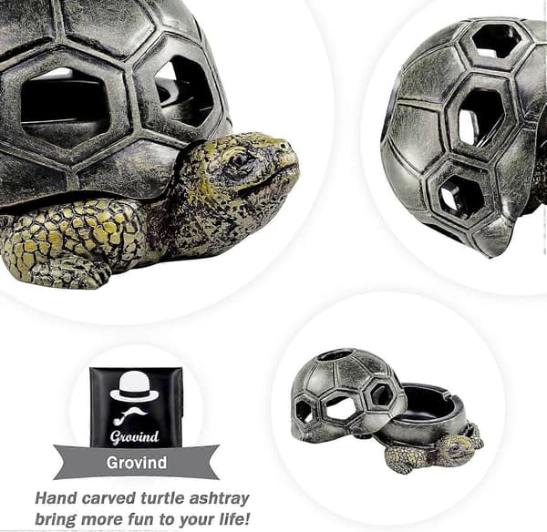Turtle Ashtray for Cigarettes, Creative Turtle Ashtray Handmade Decoration for Home, Office, Patio