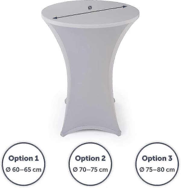Eleganta antracitfärgade stretchöverdrag för barbord, bistrobord, silvergrå 80, 2-pack Silver  gray 80  2 Set